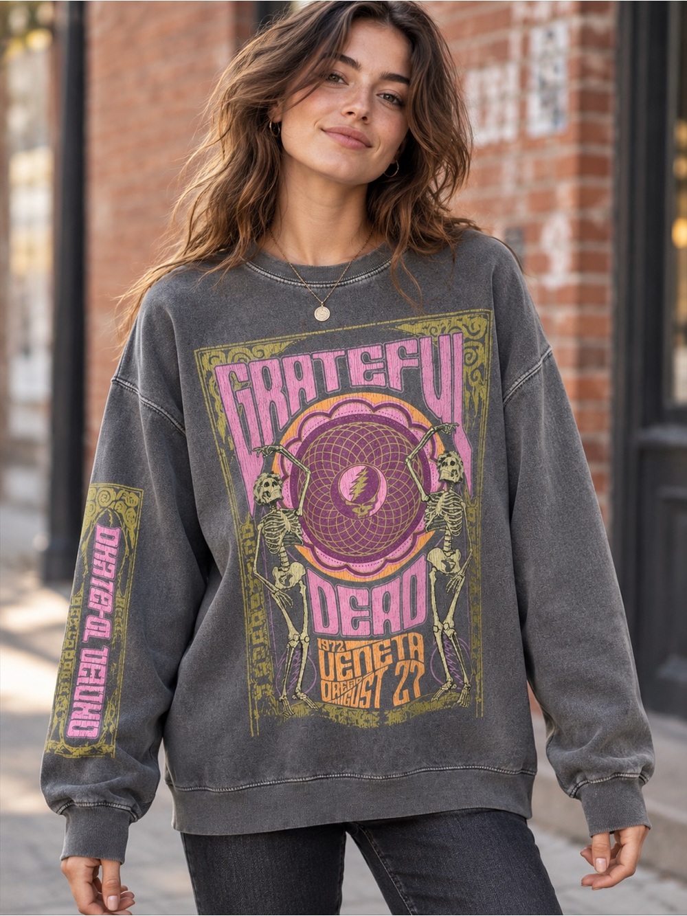 Ripple Junction Grateful Dead Veneta 1972 Sweatshirt Charcoal One Size
